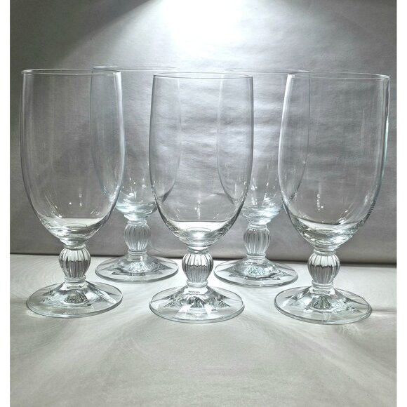 5 Mikasa Royal Manor Iced Tea Glasses 7.25" clear minimalist elegant Austria - Picture 2 of 9